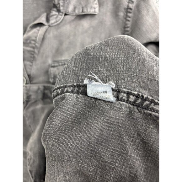 Ariat Shirt Womens Medium Gray Button Front Long Sleeve Utility Top Western - Picture 6 of 7